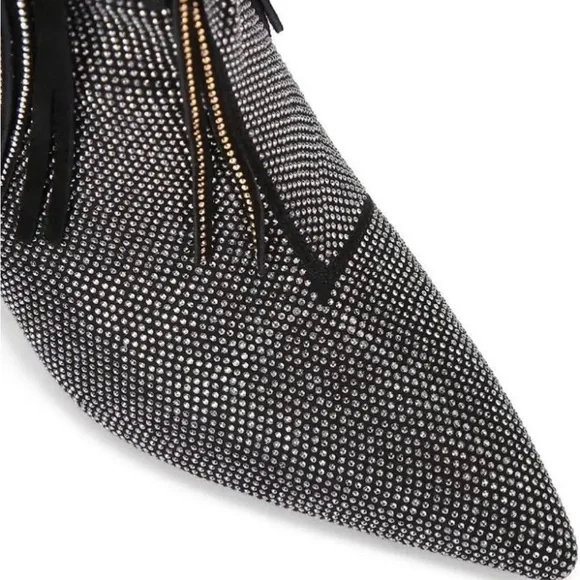 Kurt Geiger Fringe Crystal-Embellished Pointed Toe Women’s Boots Size 37 - Picture 4 of 5